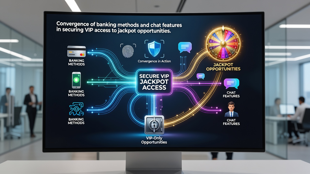 VIP jackpot screen on mobile device with chat and payment integration highlights