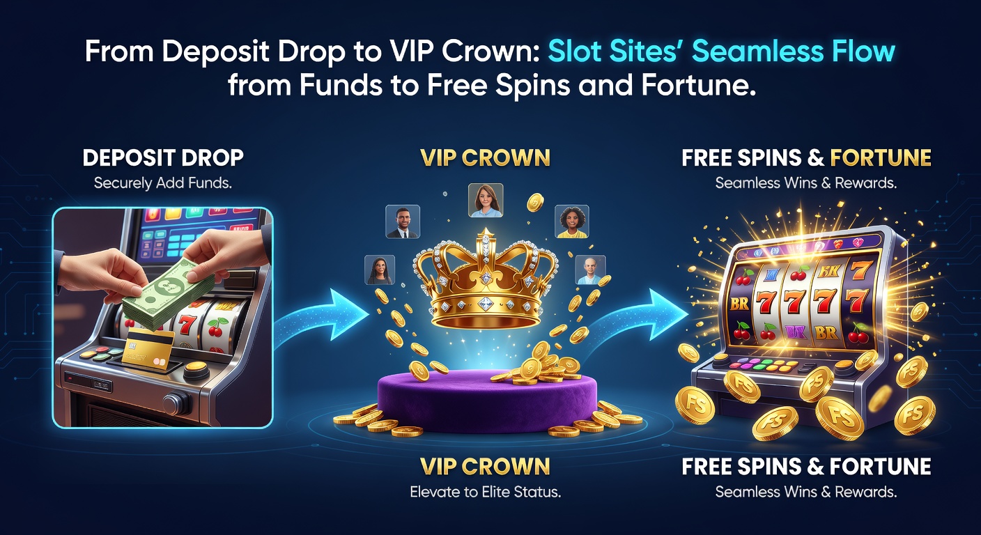 Illustration of a loyalty ladder climbing from basic player to VIP crown, with icons of free spins, jackpots, and exclusive perks glowing along the path amid cascading coins