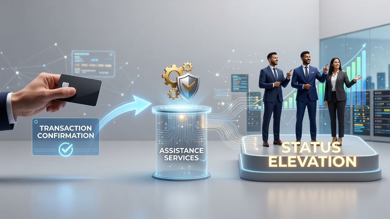 Support interaction screen overlaying loyalty dashboard with payment and tier progression details
