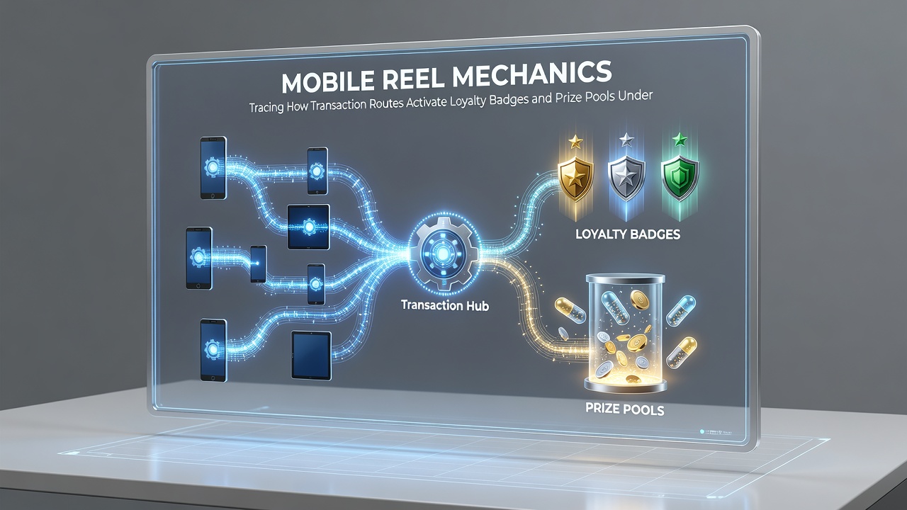 Flowchart detailing how mobile transactions link to prize pool eligibility and loyalty badges