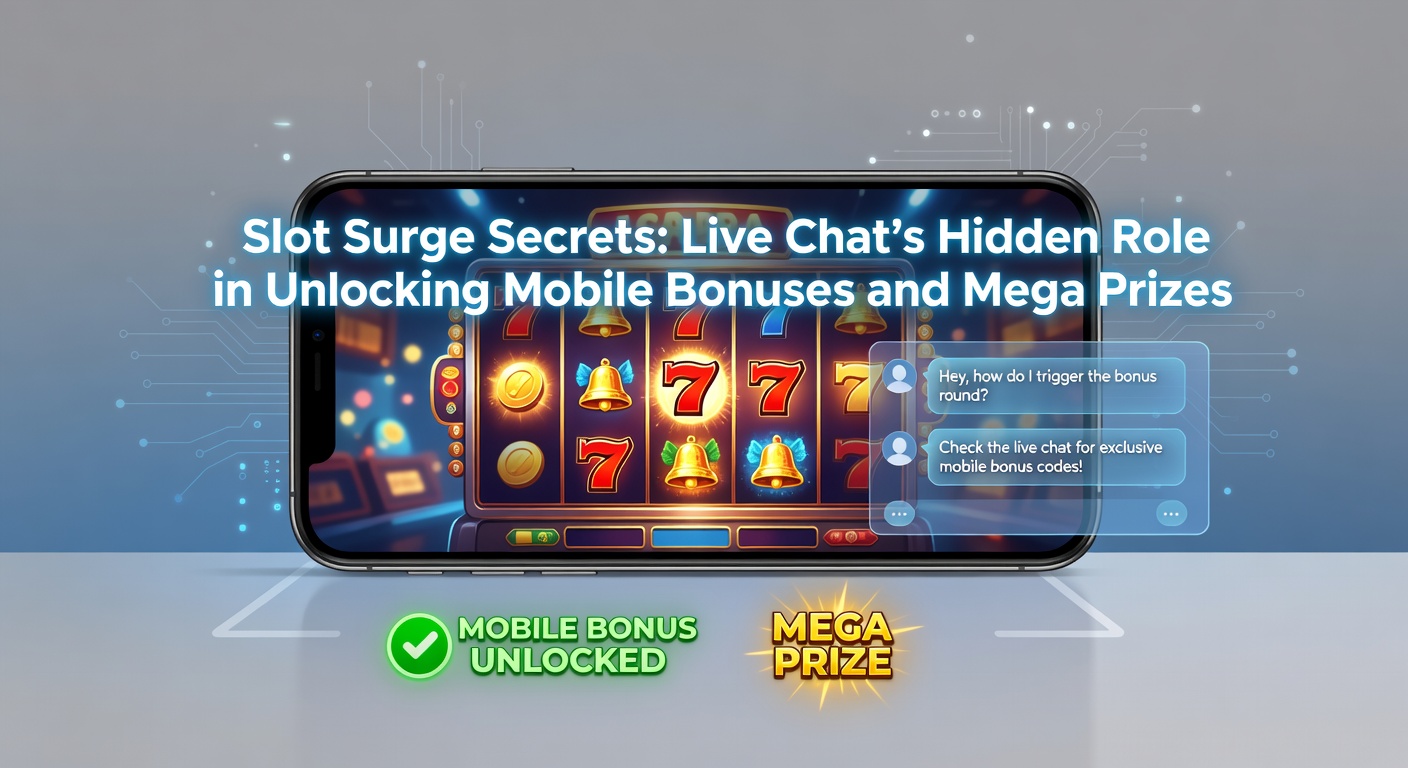 Close-up of a live chat conversation on a mobile device, displaying bonus code entry, jackpot eligibility confirmation, and a glowing mega prize notification in the background